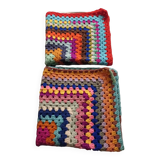 2 granny wool squares