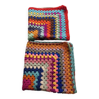 2 granny wool squares