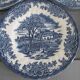 Set of 9 myott meakin england blue dessert plates