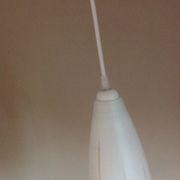 Scandinavian vintage 1960s white opaline warhead suspension