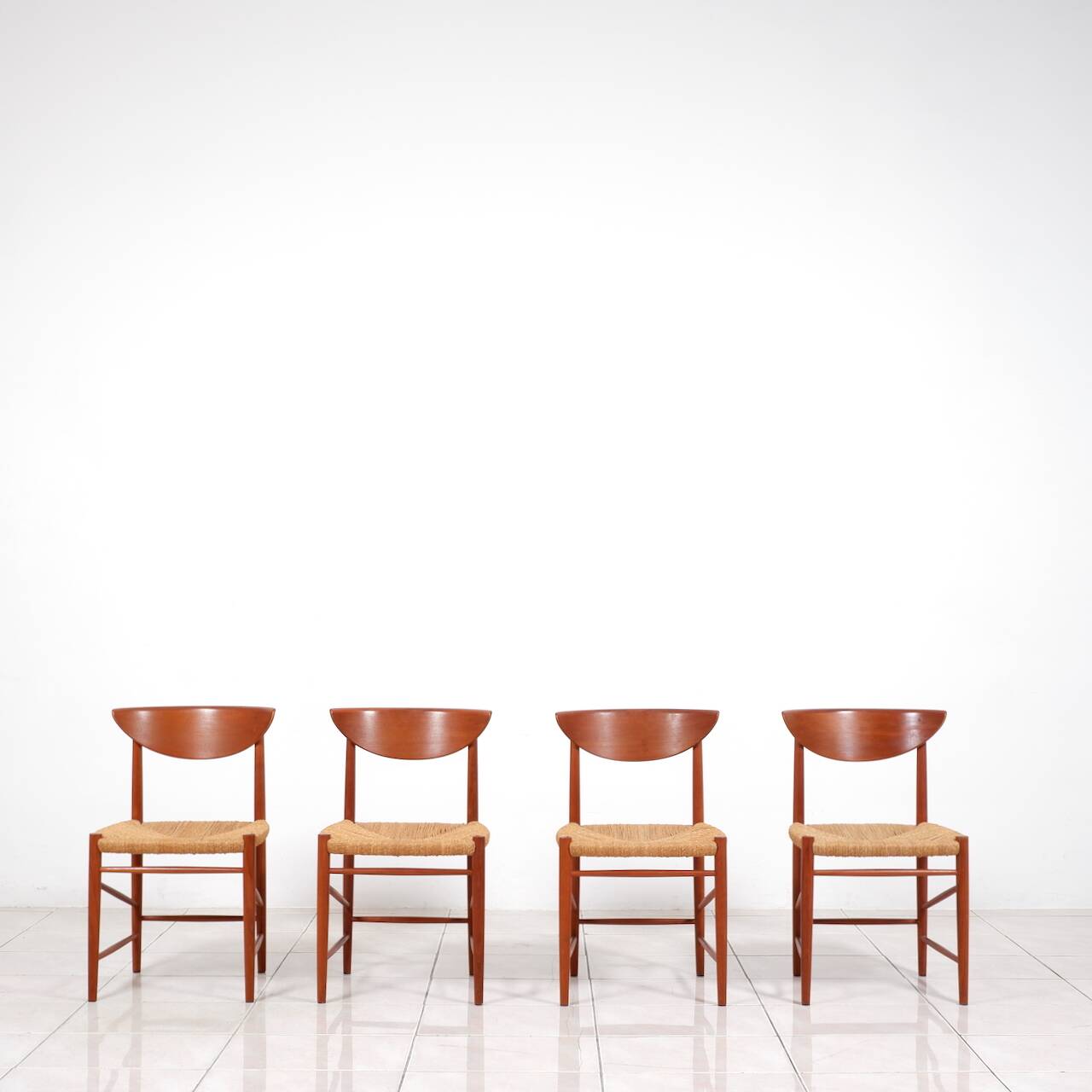 Ensemble de 4 chaises à repas en teck par Peter Hvidt & Orla Molgaard-Nielsen