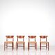 Ensemble de 4 chaises à repas en teck par Peter Hvidt & Orla Molgaard-Nielsen