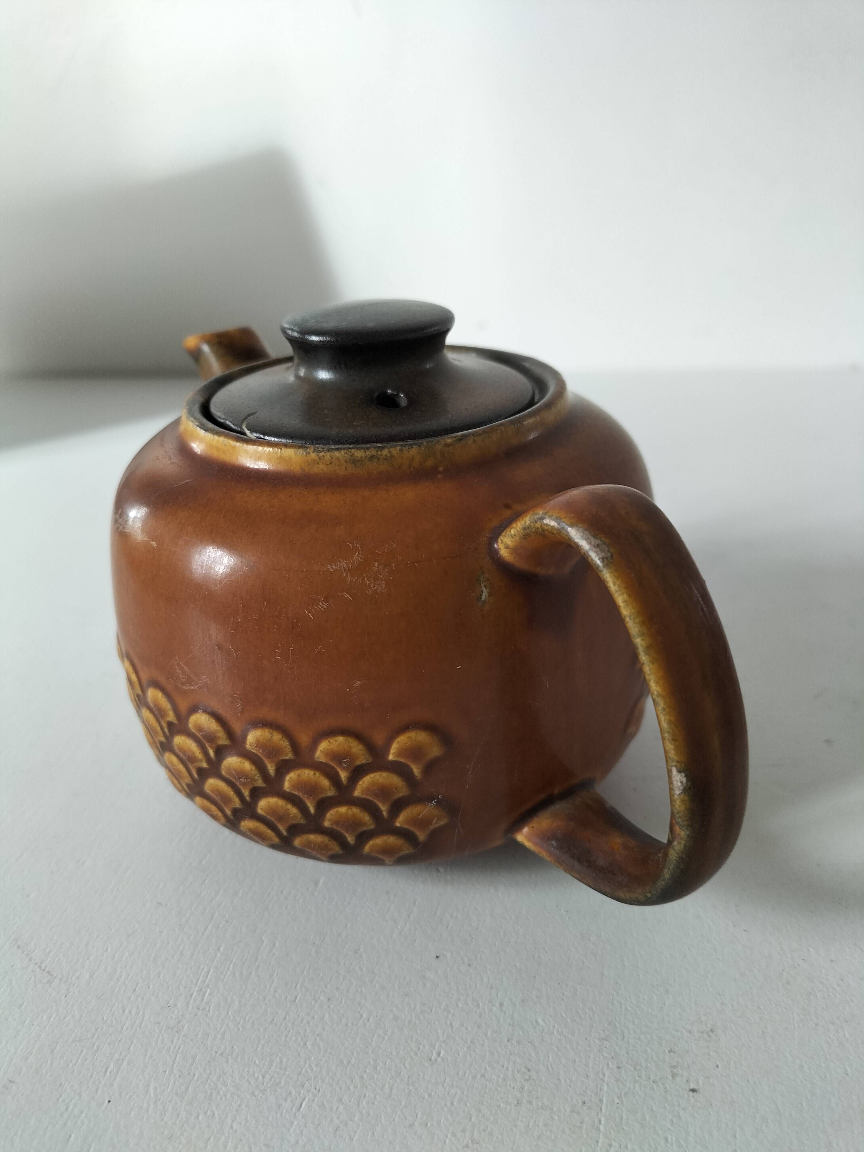 Vintage KW Feuerfest teapot – brown stoneware, 1960s–70s