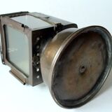 1930s - old carbide lamp, railway signal lamp, made of copper, metal and glass, by A. Butin/Paris