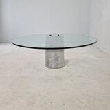 K1000 Glass & Carrara Marble Coffee Table Team Form AG, Ronald Schmitt, 1975