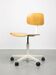 Vintage White & Wooden Swivel Office Chair, 70s