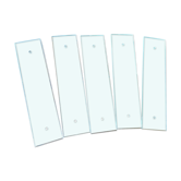 Lot de 5 plaques de propeté en verre PM