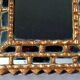 Mirror with reverse edges, carved wooden frame, vintage 50s, C942.