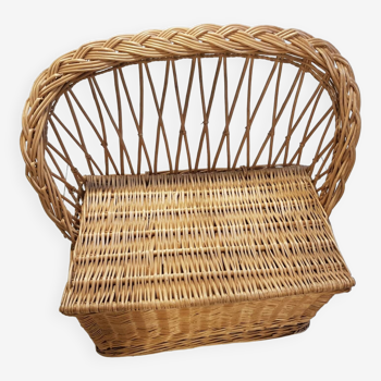 Wicker toy box bench