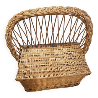 Wicker toy box bench