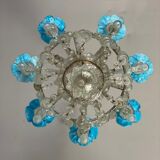 Venetian chandelier in murano glass, bag of pearls