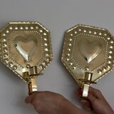 Paire d'appliques suédoises en laiton du milieu du siècle