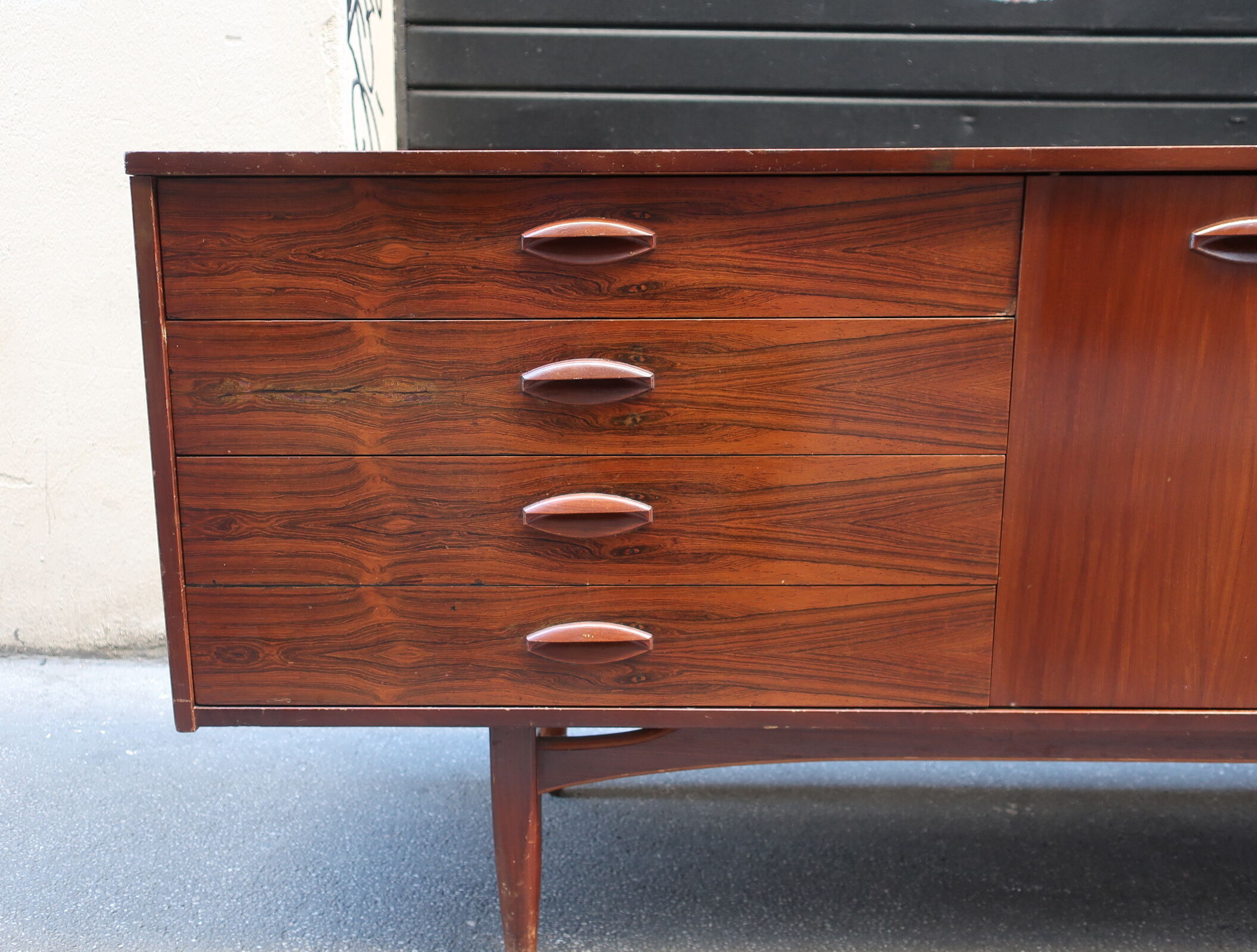 Rosewood and afromosia sideboard