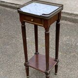 Louis XVI Napoleon III stool from the 19th century, white marble.