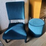 Velvet and studded armchair