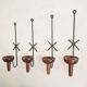 Vintage TEAK WALL SCONCE / lampett, candle holder, stylish, set of 4, 50s