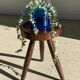 Brown solid wood stool seated circular dug