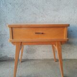 Vintage wooden compass foot bedside table