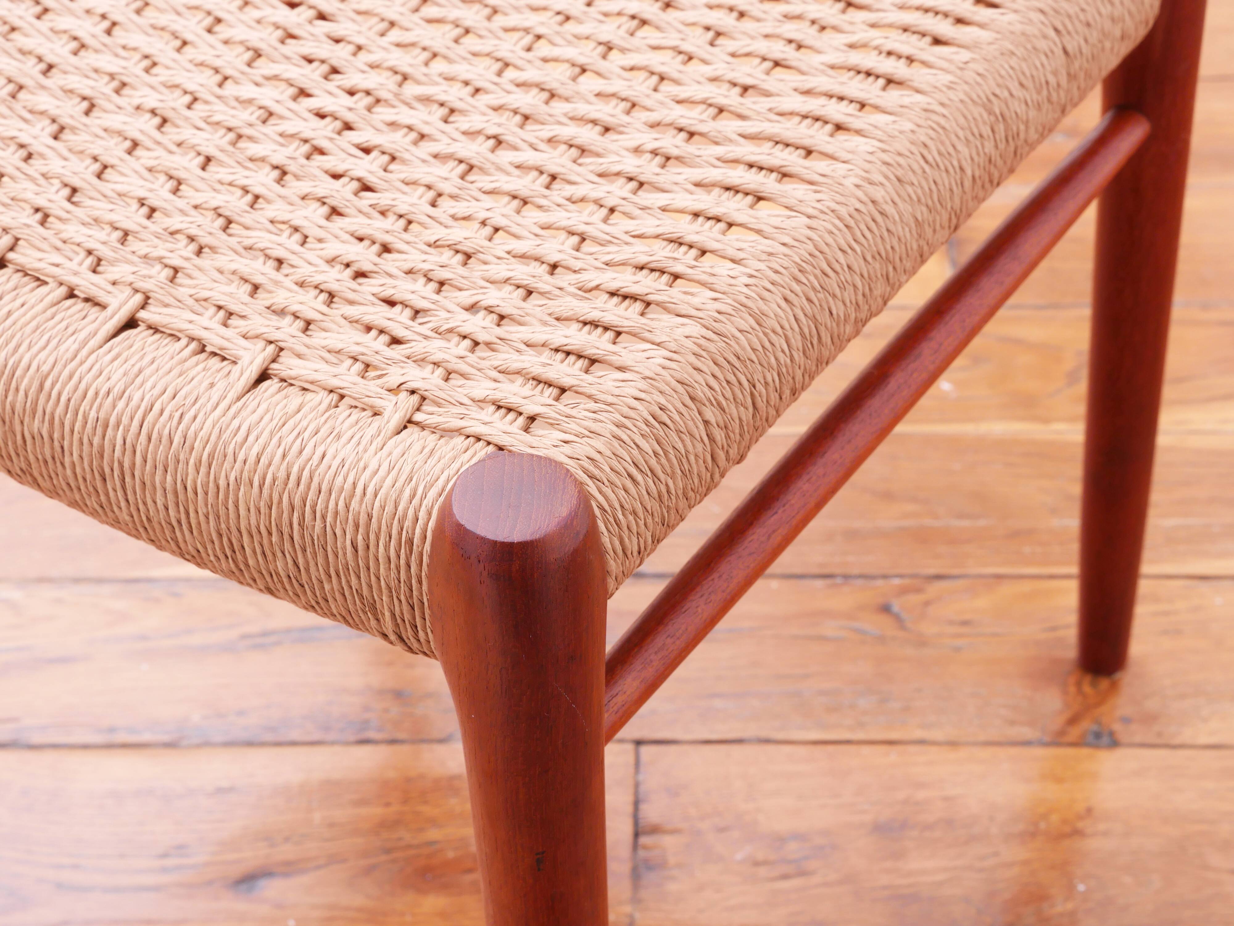 Chaise - Niels Otto Møller - modèle 75 - Corde danoise refaite - Restaurée