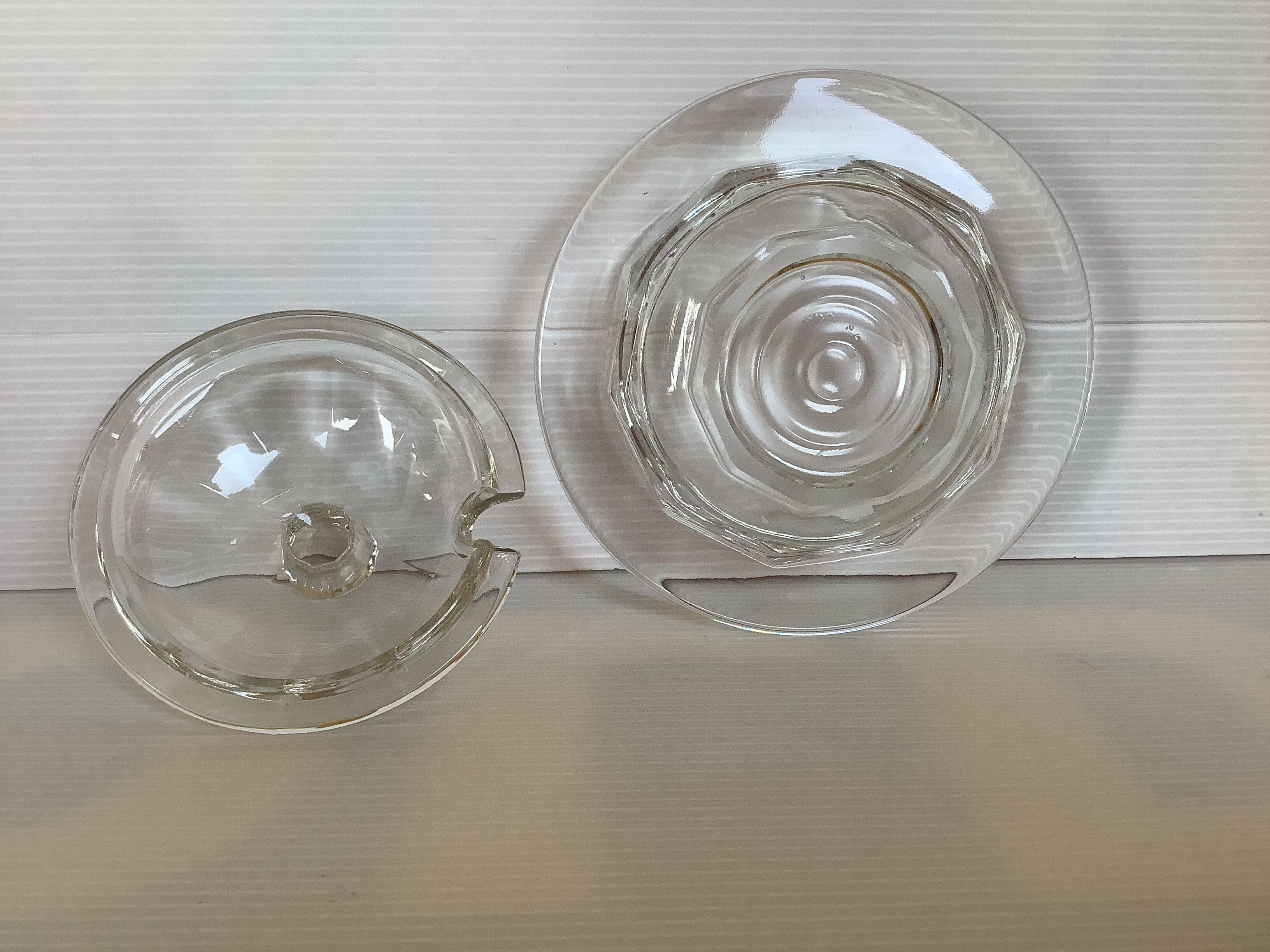 Old jam maker with thick glass facets