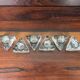 6 ice cube candle holders, molded glass