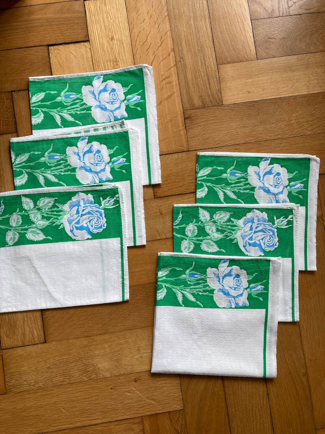 Vintage pink and blue napkins