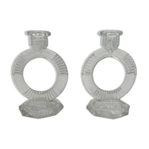 Paire de bougeoirs anciens - cristal