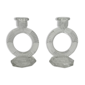 Pair of antique crystal candlesticks