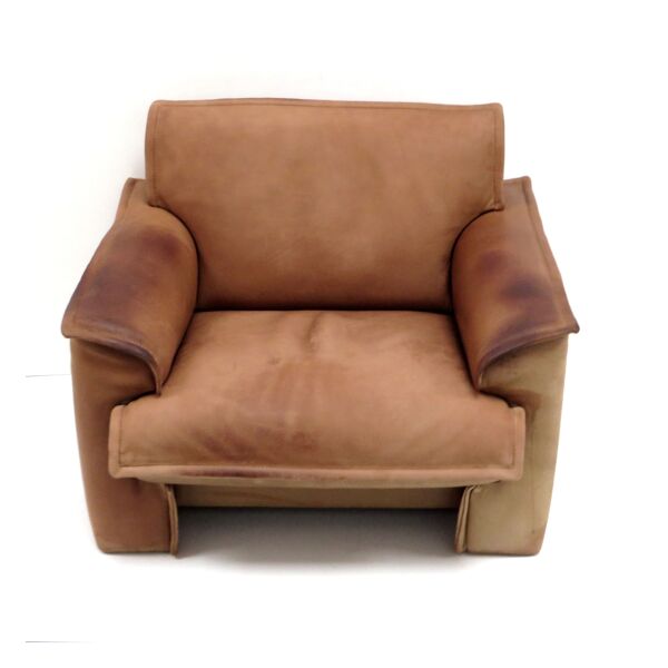 fauteuil vintage salon en cuir épais fauteuil Leolux