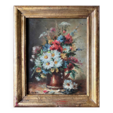 HST painting "Bouquet of wild flowers" signed + frame