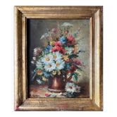 HST painting "Bouquet of wild flowers" signed + frame