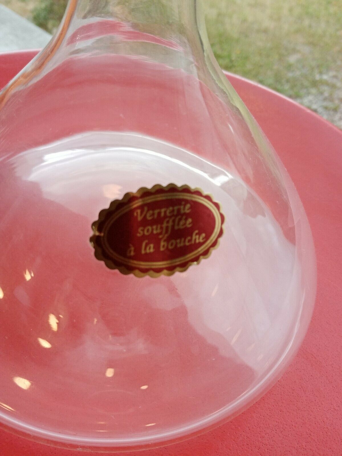 Glass decanter 23cm blown to the mouth