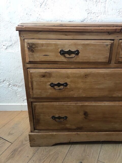 Wooden chest of drawers iron handles