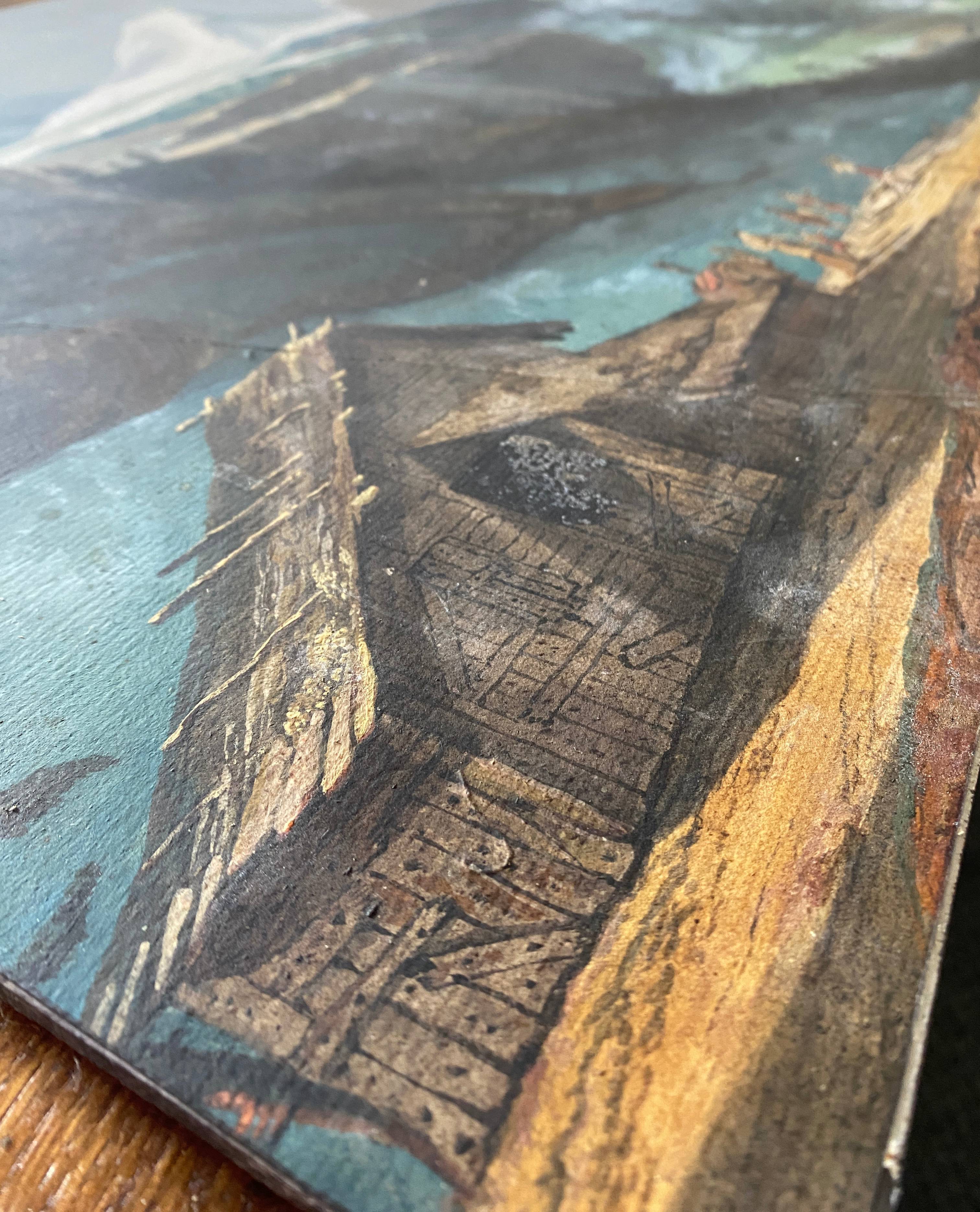 Old Gouache Painting (18th/19th century) View of the Galcier Alps (Vorderaar?) Switzerland