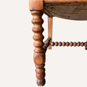 French bobbin chair with leather seat, ca 1850-1860