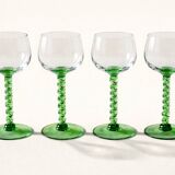 Twisted stem white wine glasses from Alsace
