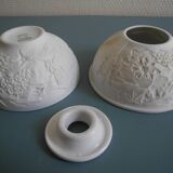 old Limoges Deshoulières porcelain tealight holder