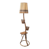 Vintage Rattan Lamp With Plant Pots, 1950/60s
