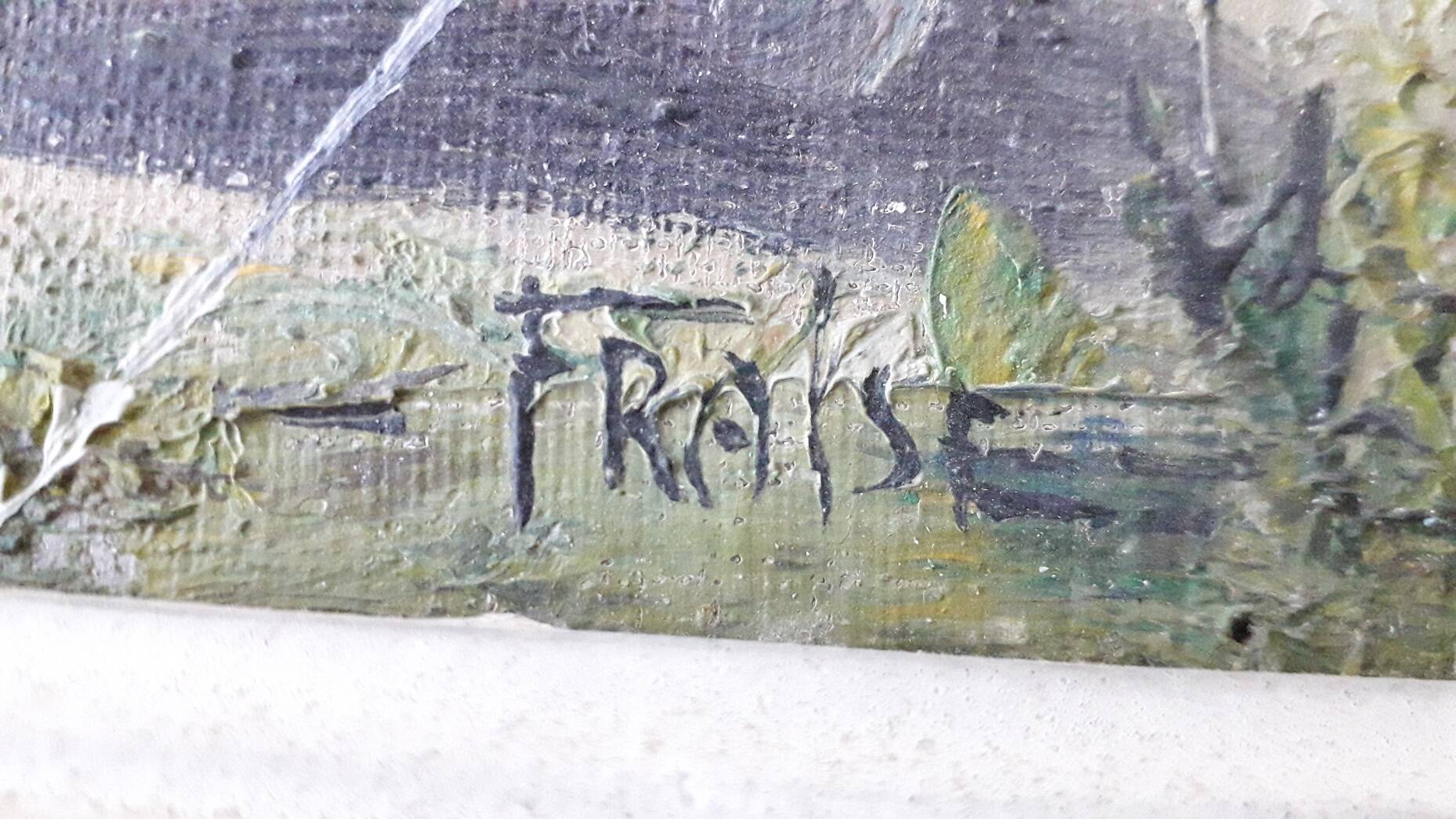 Tableau, huile sur toile marine