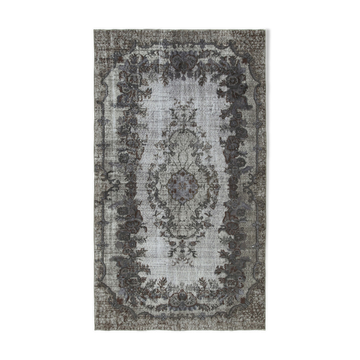 Handmade unique anatolian 1980s 164 cm x 286 cm grey carpet