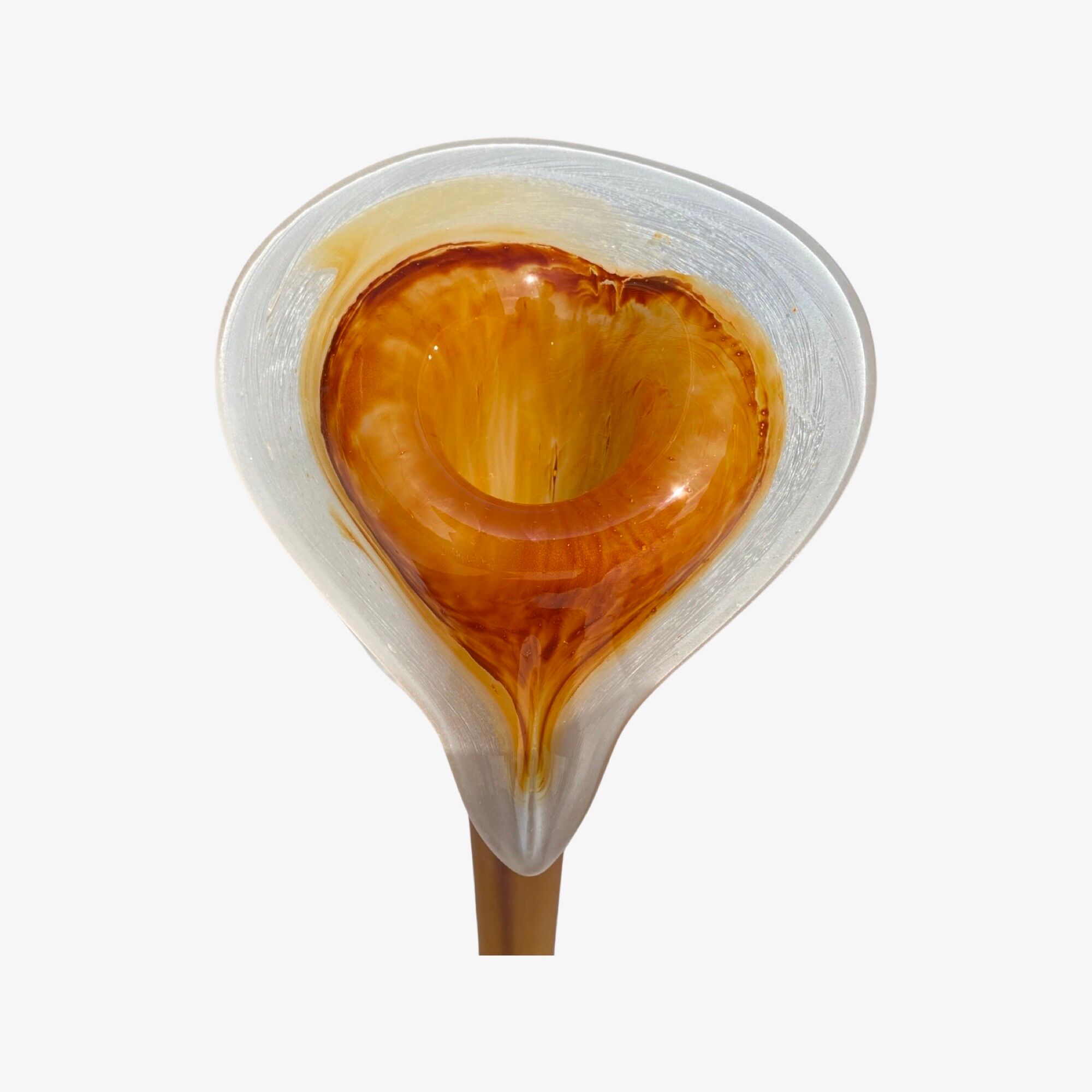 Old hand blown glass sculptures | set of 2 orange handblown home decor vases