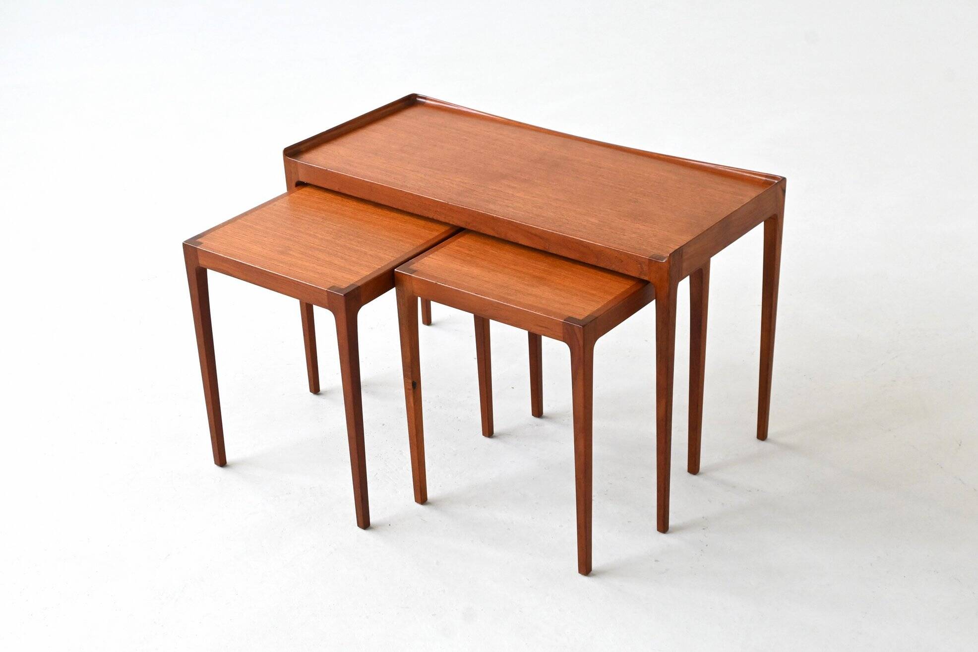 Kurt Ostervig nesting tables in teak Jason Mobler Denmark 1960