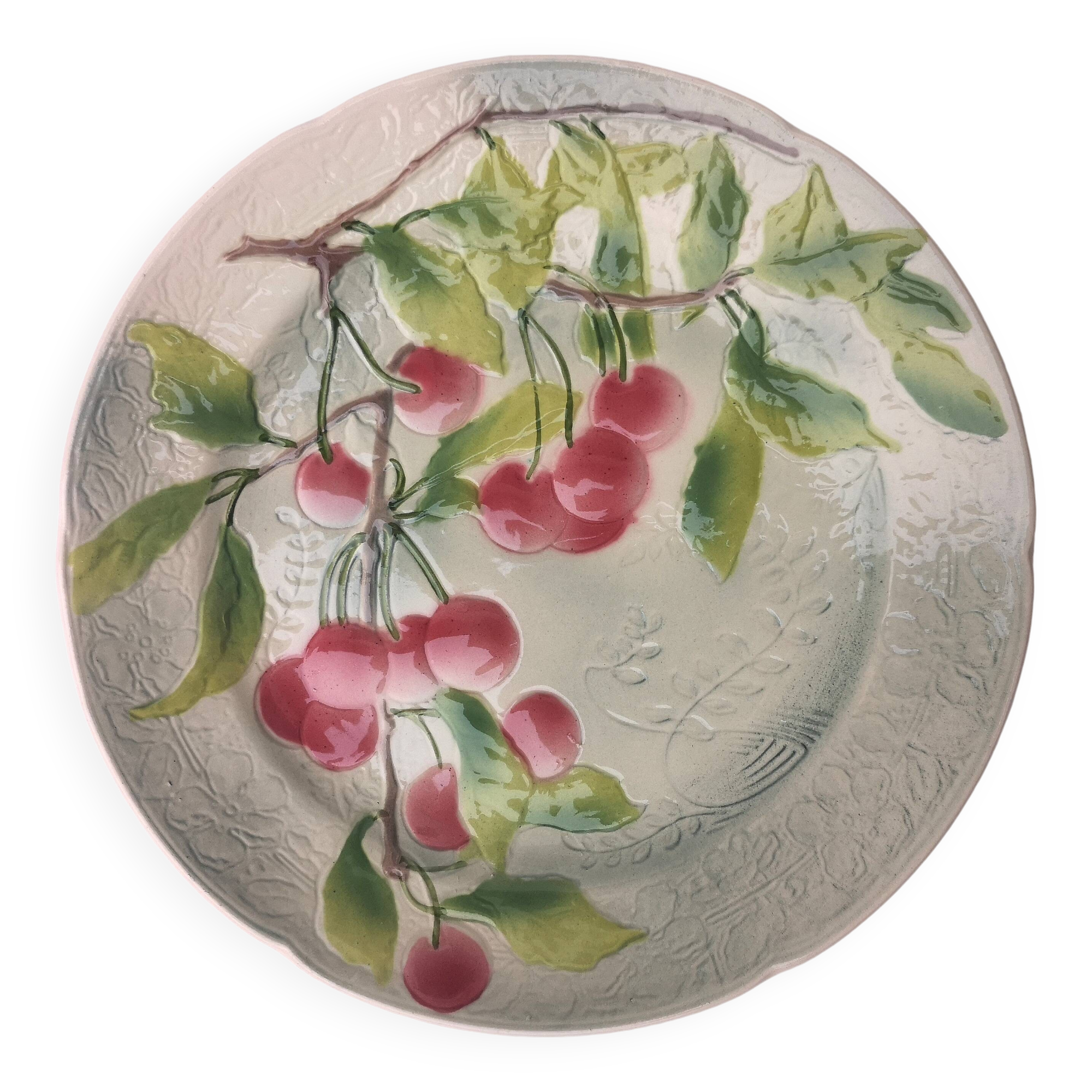 Old barbotine plate, St Clément factory