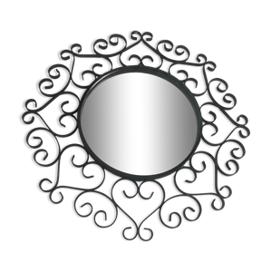 Miroir en fer forgé noir chaty