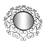 Miroir en fer forgé noir chaty vallauris années 50