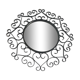 Miroir en fer forgé noir chaty vallauris années 50