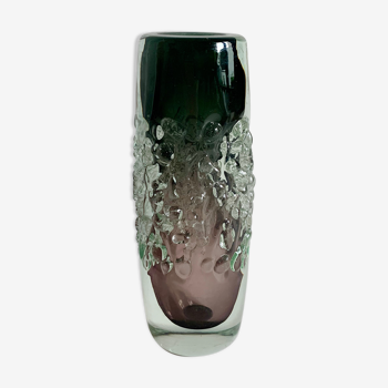 Vase en verre sculptural années 1970