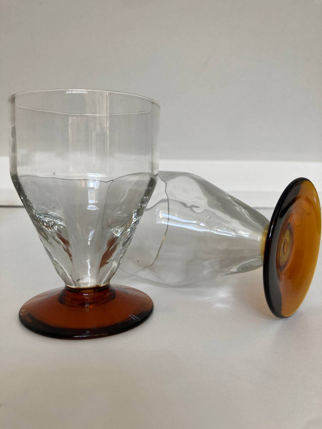 Set of Art Deco faceted glasses