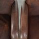 Set of 4 nicely finished dining chairs/side chairs with armrests made of cowhide leather