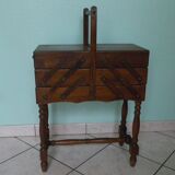 Worker on wooden stand, 50s/60s